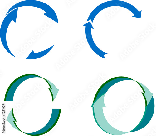 Recycling arrows blue