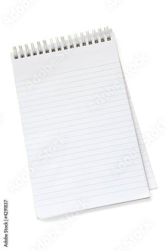 Empty notepad (with clipping path) photo