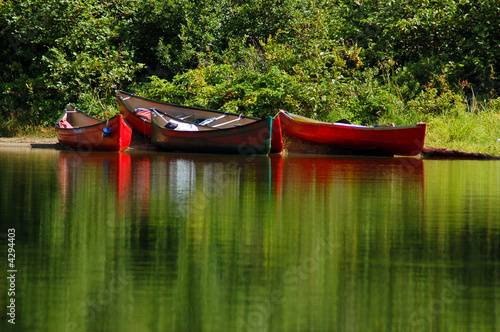 Canoes at the lake shore