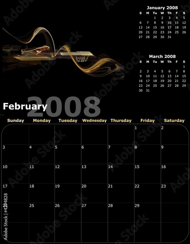 2008 Year Monthly calendar with graphic design illustration