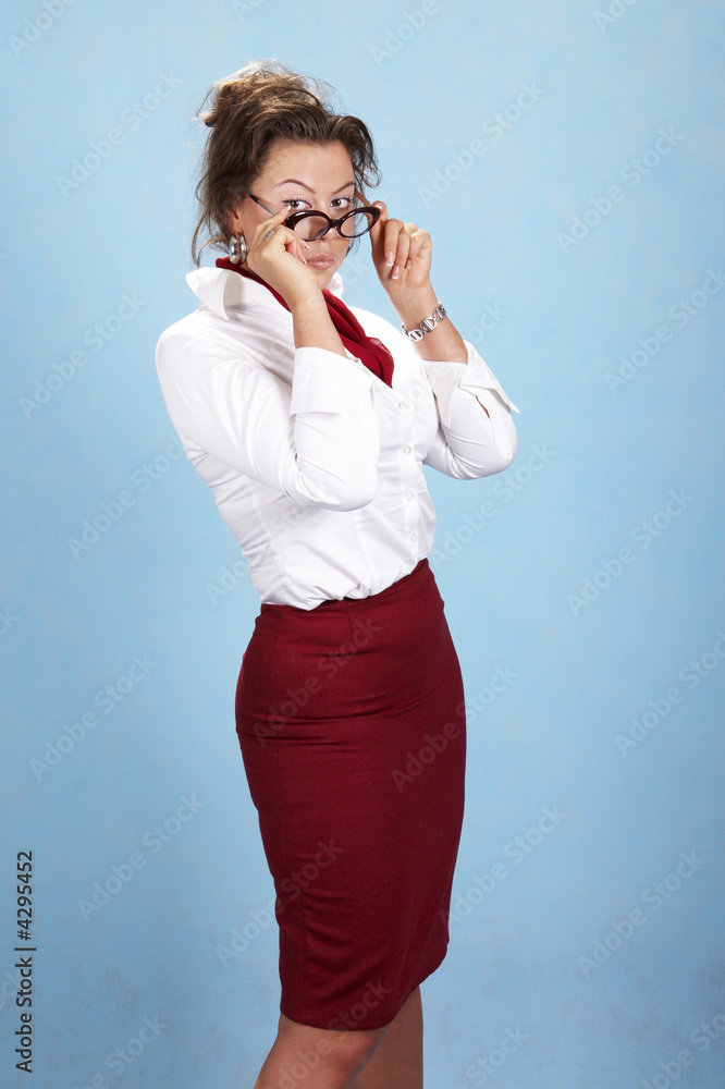 Sexy woman on a blue background Sexy woman on a blue background