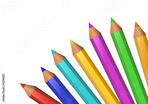 Eventail de crayons de couleurs