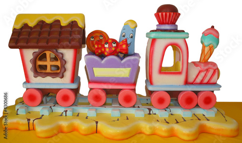 decorative foam train for a kid s birthday party