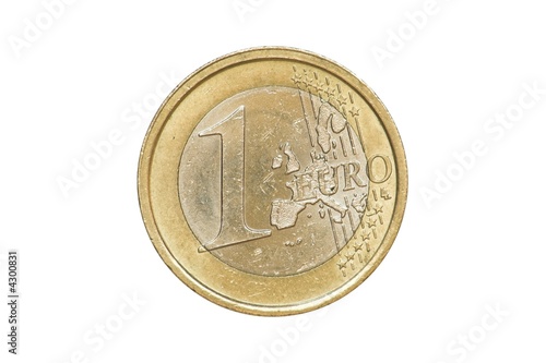 One Euro Coin 2002 front isolated