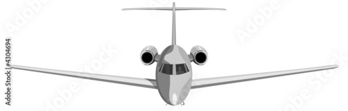 Commercial airplane front view