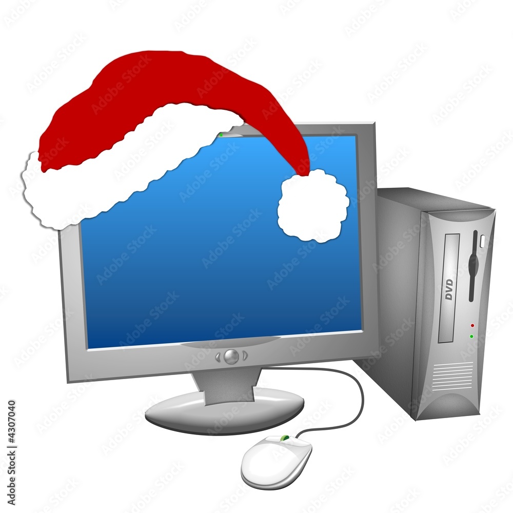 computer weihnachten Stock-Illustration | Adobe Stock