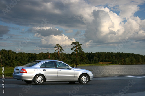 Landscape with the car. © Yuri Bizgaimer