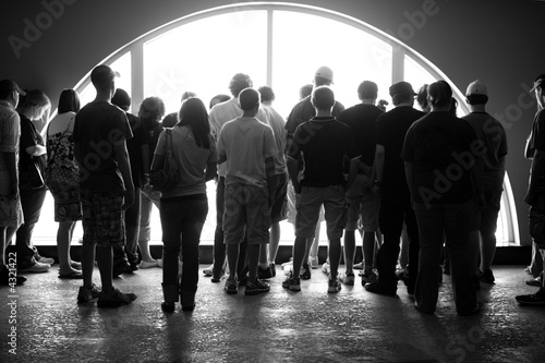 Large group in a window