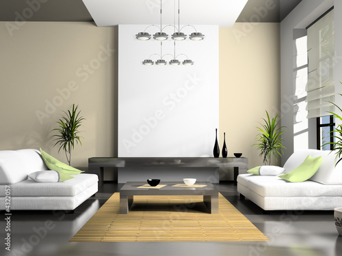 Fototapeta Naklejka Na Ścianę i Meble -  Home interior 3D rendering