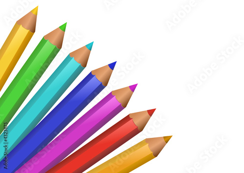 Eventail de crayons de couleurs