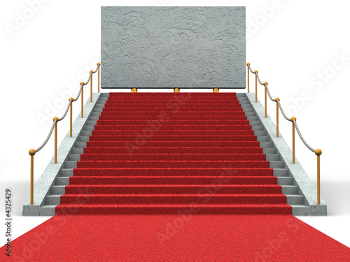 Stairs and bigboard. 3d