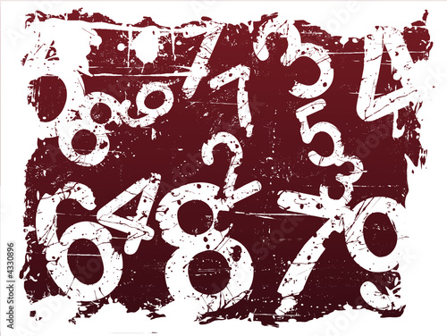 Red Fading Number Grunge