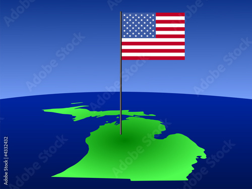 map of Michigan with Flag