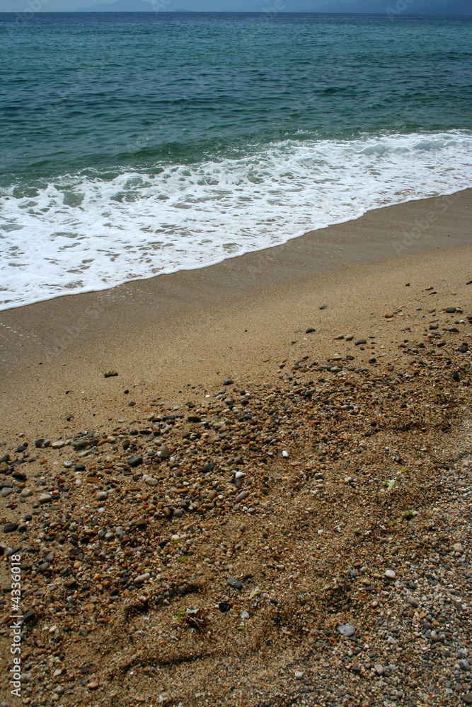 Beach detail on Agean sea beach, Greece Beach detail on Agean sea beach, Greece