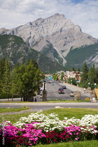 Banff High Street with Cascade Mountain