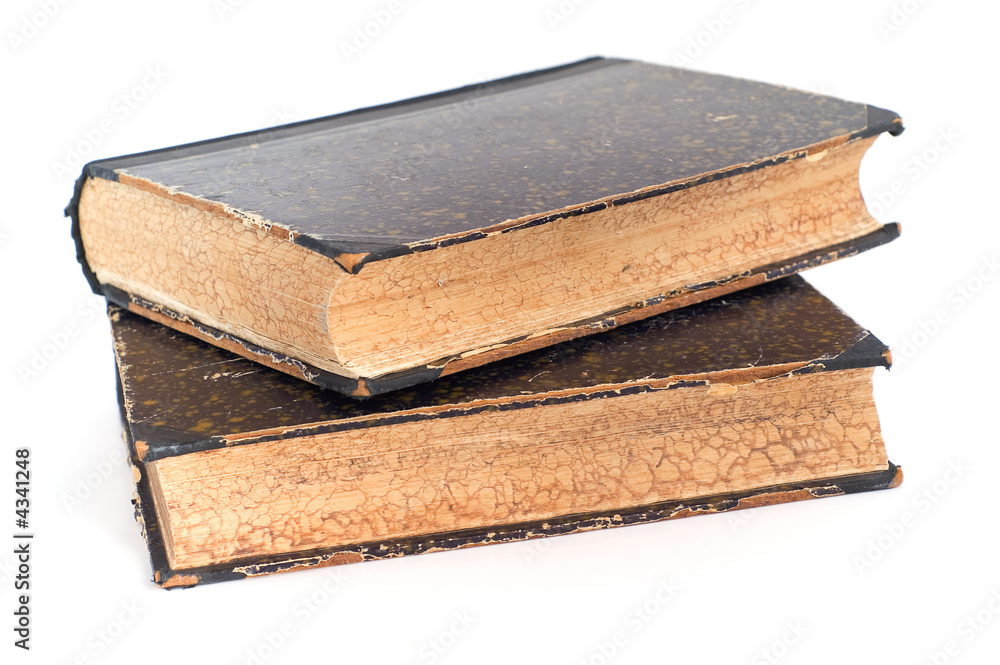 The old books isolated on the white background The old books isolated on the white background