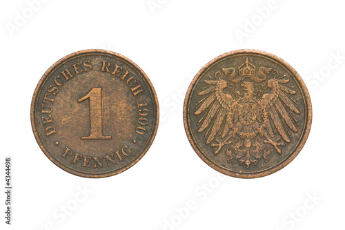 Old Coin dated 1900, One Pfennig