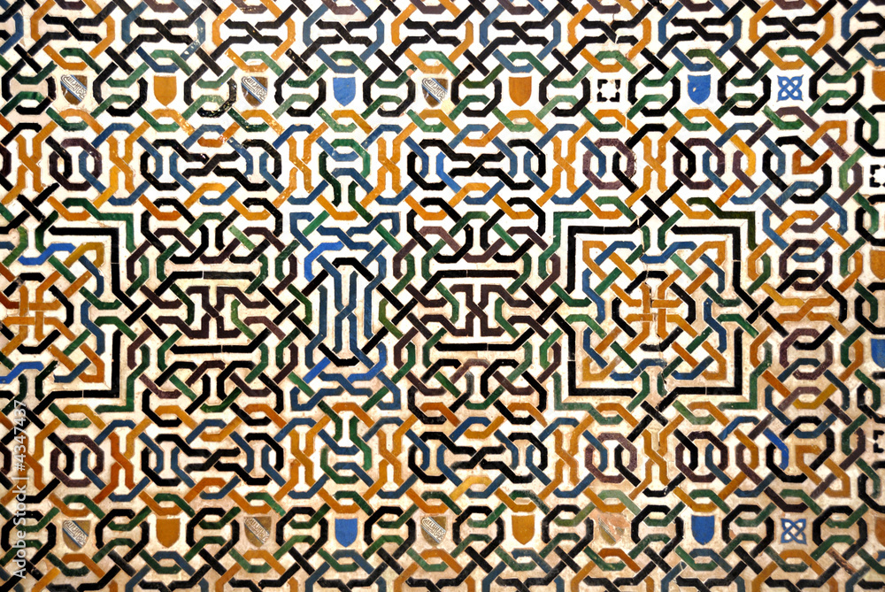 Mosaic wall at the Alhambra in Granada Spain