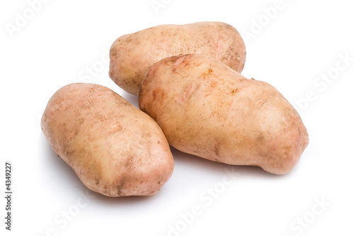 image series of fresh vegetables on white background - potatoes