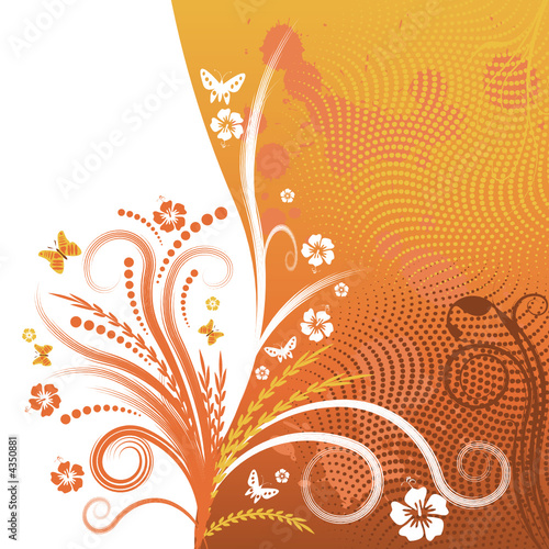beautiful abstract vector floral design