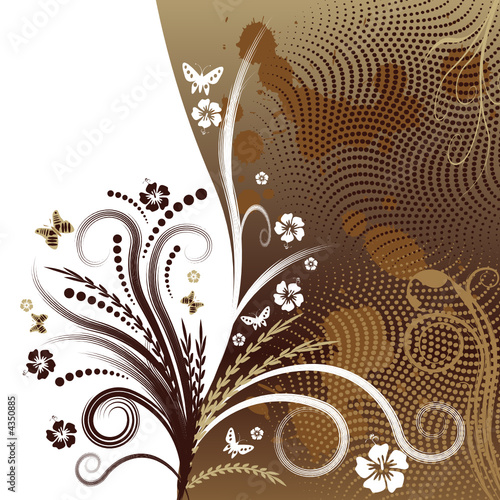 beautiful abstract vector floral design