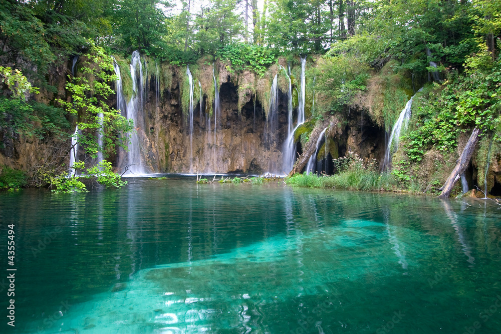 Lake and waterfalls