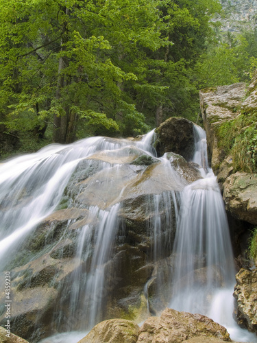 Waterfall on Mountain River