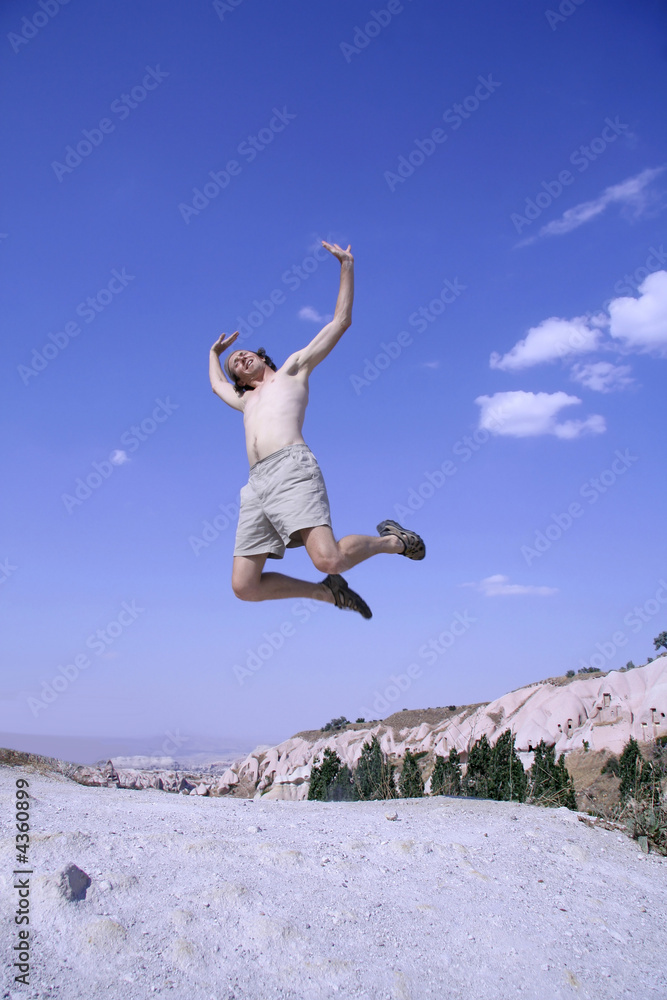 healthy happy man jumping in joy of life healthy happy man jumping in joy of life
