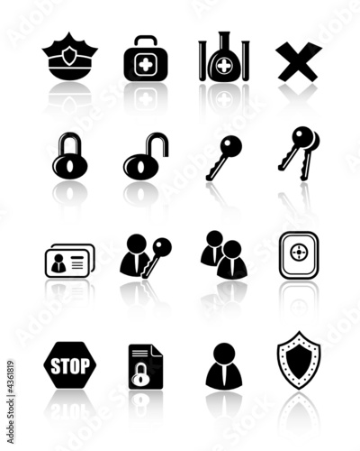 Security and antivirus vector icons  