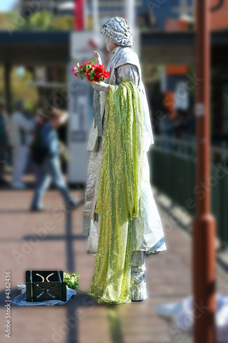 Silver Lady Performing in the City