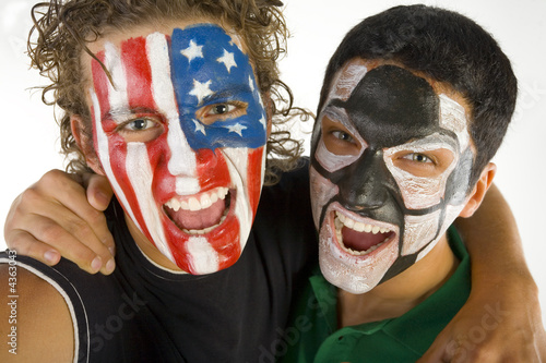 Friendly soccer fans photo