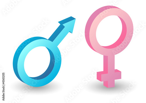 Male and female symbols isolated over white background