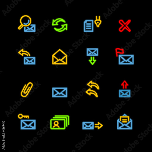 neon e-mail icons