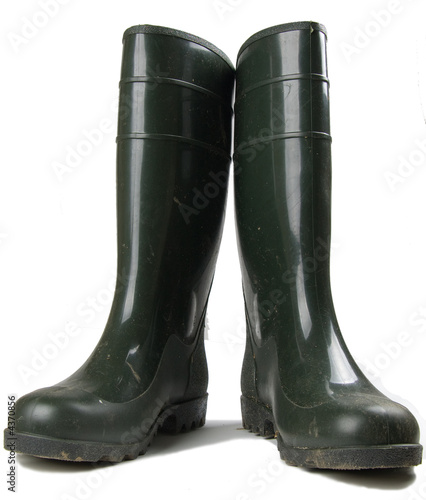 Pair of rubber boots isolated on white