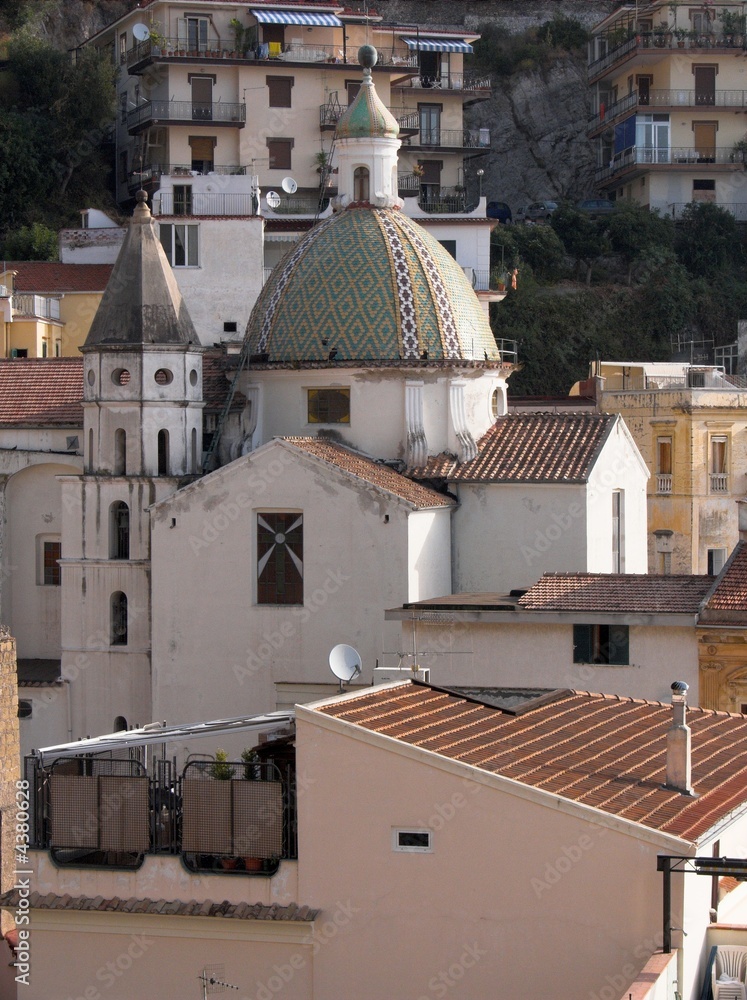 Cetara dome majolica of the Church of holy Pietro Apostle