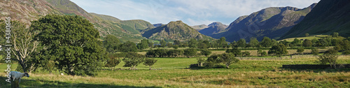 Mountain and farmland panorama
