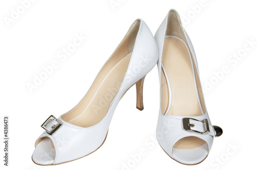 white leather shoe