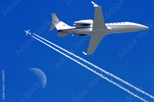 Airplanes in the sky blue sky