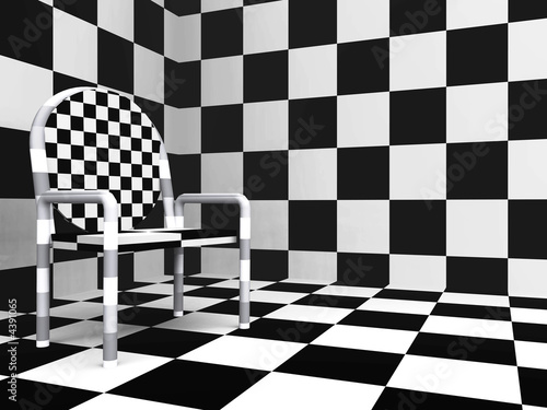 Checkered modern chair