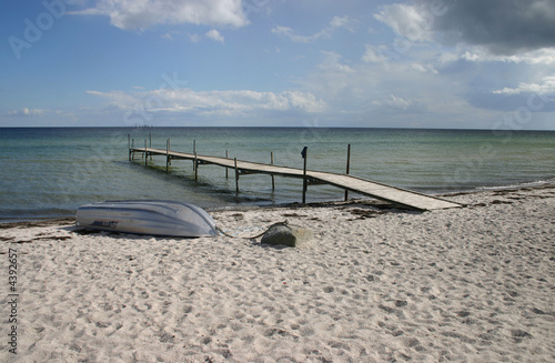 Upturned boat on the beach