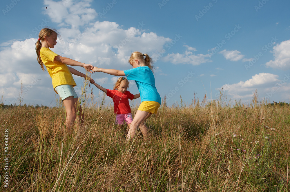 Children on a meadow