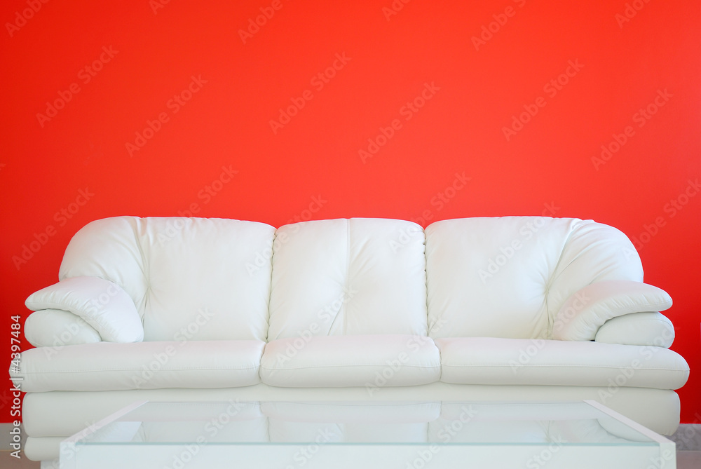 Decorative Interior - White Sofa and center-table. Decorative Interior - White Sofa and center-table.