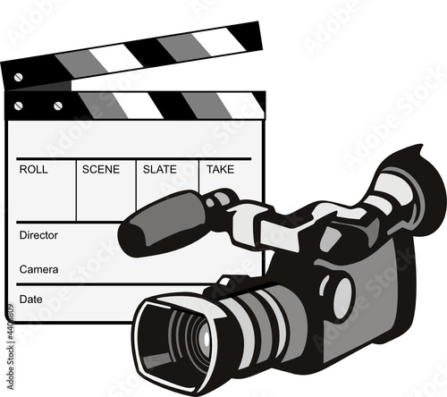 Video camera with clapper