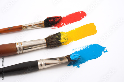 Three colour brushes