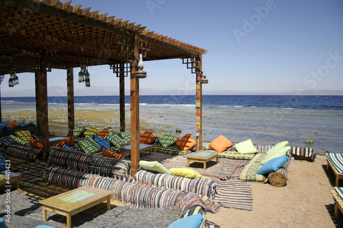 red sea beach restaurant, sinai, egypt photo