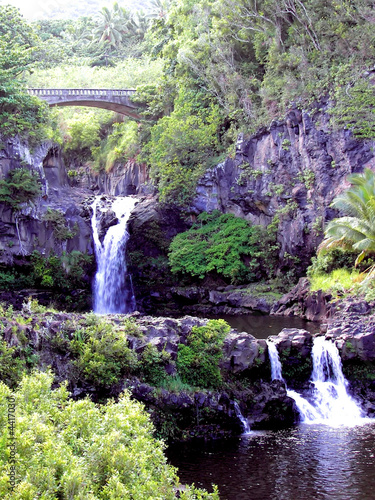 bridge about lower pools - seven sacred pools np, maui