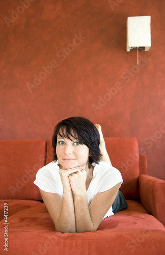 Young girl on sofa