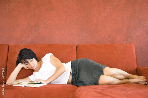 Young girl on sofa
