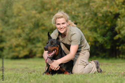 Фотография Dog and girl