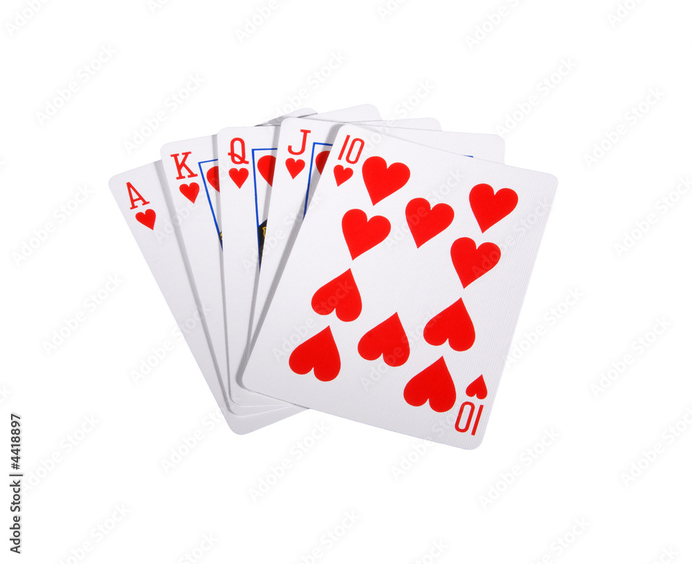 Royal flush with hearts Royal flush with hearts